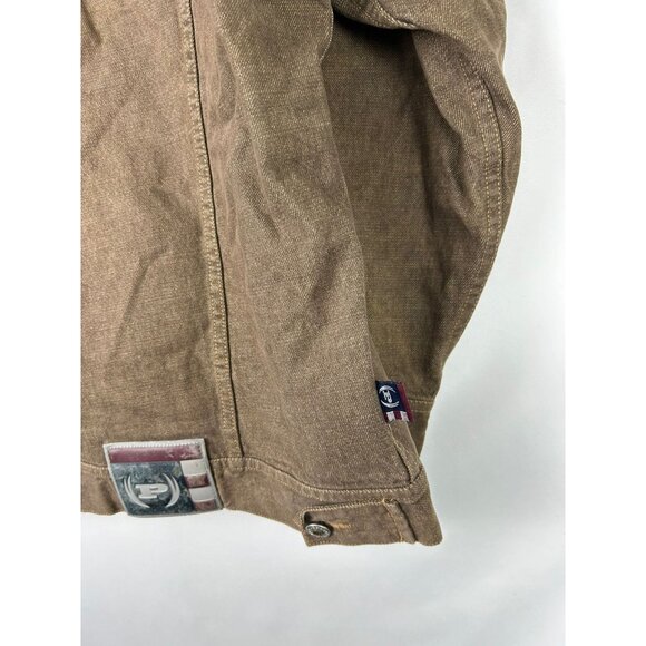 Phat Farm Mens Denim Jean Jacket XXXL Button Up Front Coat Brown VTG - Picture 12 of 16